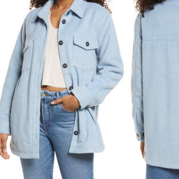 Thread & Supply Jackets & Blazers - Thread & Supply Nordstrom Sky Blue flannel shirt jacket Medium 8-10 NWT Shacket